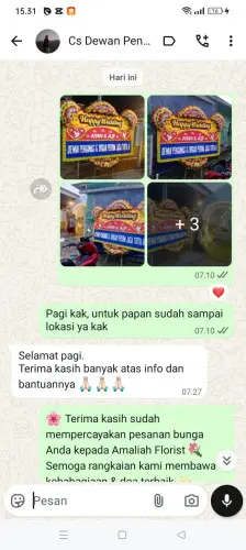Testimonial Papan Bunga Pernikahan cihambali